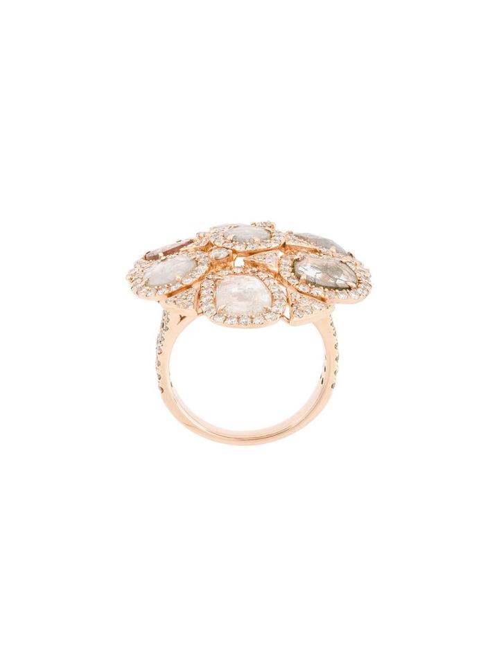 Saqqara 'coral' Diamond Ring, Women's, Metallic