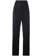 Lanvin High-rise Pleated Trousers, Women's, Size: 40, Black, Wool
