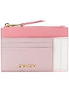 Miu Miu Colourblock Zipped Wallet - Pink & Purple