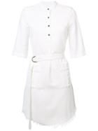 Raquel Allegra Frayed Shirt Dress - White