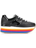 Hogan Rainbow Platform Sole Sneakers - Black