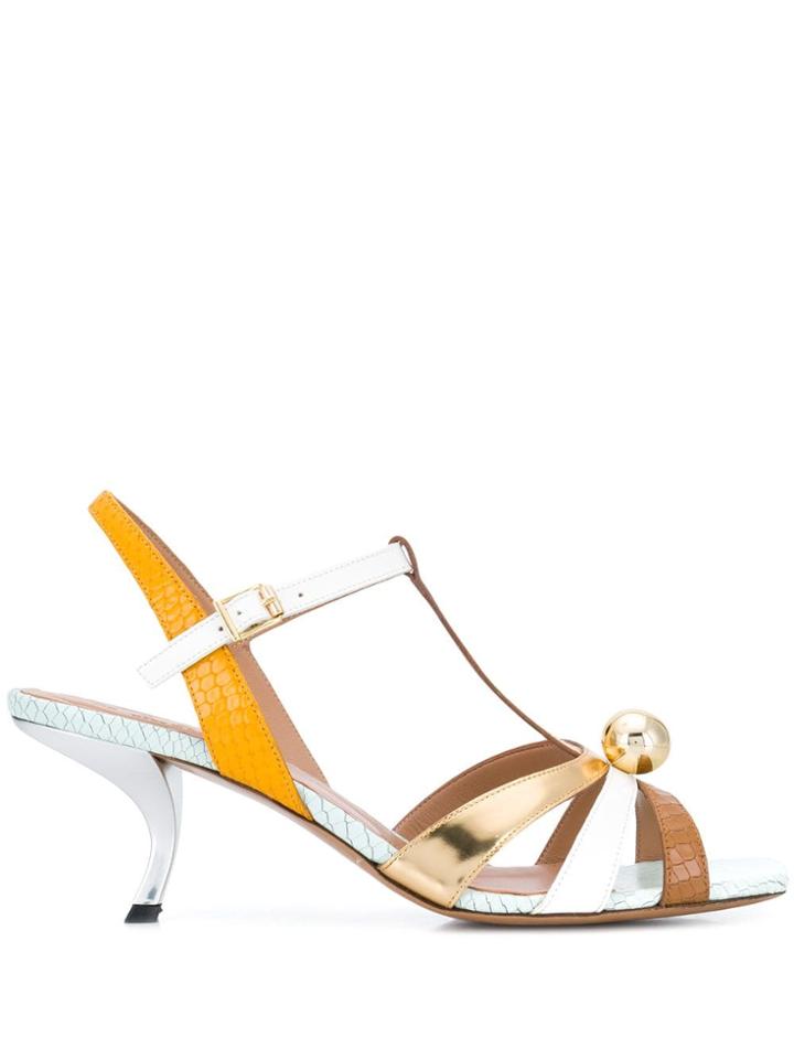 Marni Embossed Sandals - Gold