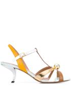 Marni Embossed Sandals - Gold