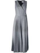 Osman Pleated V Neck Jumpsuit, Women's, Size: 10, Grey, Wool