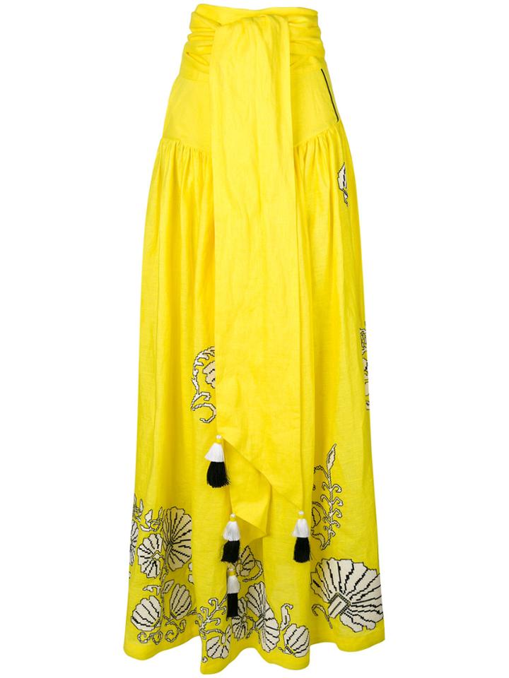 Yuliya Magdych Tassel Maxi Skirt - Yellow & Orange
