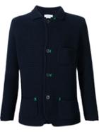 Avant Toi Contrast Stitching Textured Button Down Cardigan