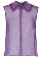 Andrea Bogosian Sleeveless Silk Shirt - Purple