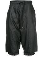 Army Of Me Drawstring Detail Distressed Shorts - Black