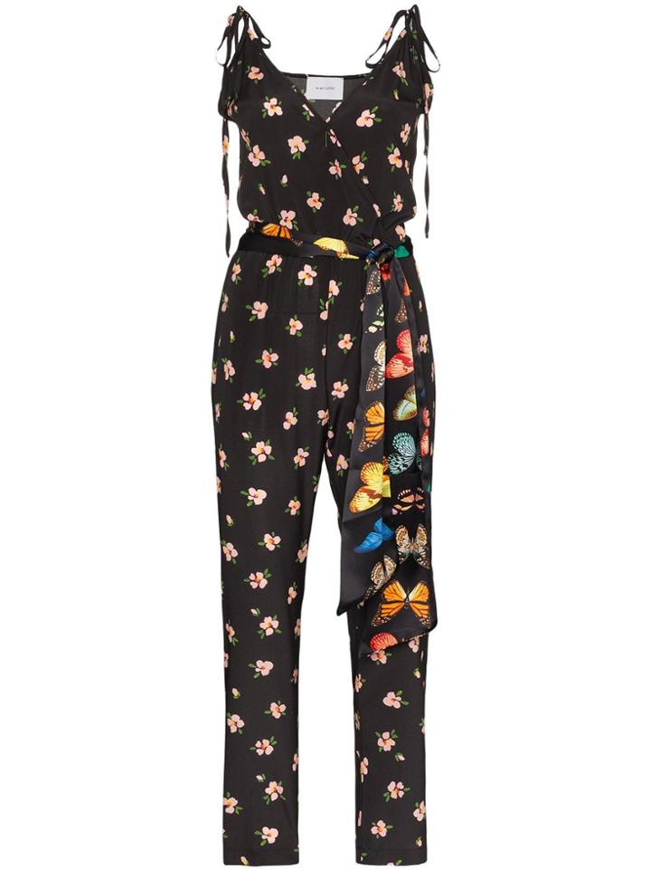 We Are Leone Floral Print Jumpsuit - Black