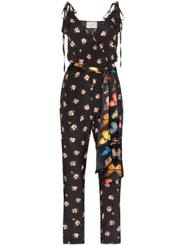 We Are Leone Floral Print Jumpsuit - Black
