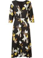 Andrea Marques Midi Panelled Floral Dress