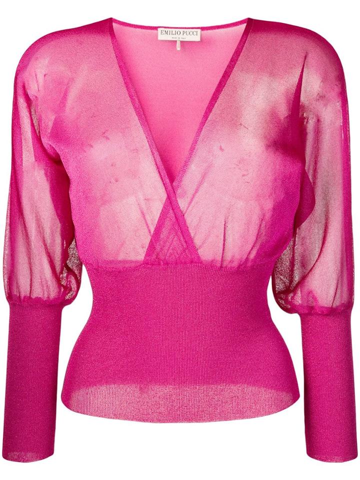 Emilio Pucci Sheer Blouse - Pink