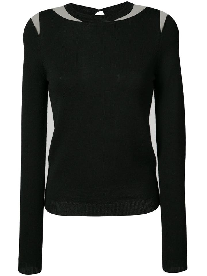 Oscar De La Renta Cut Out Detail Sweater - Black