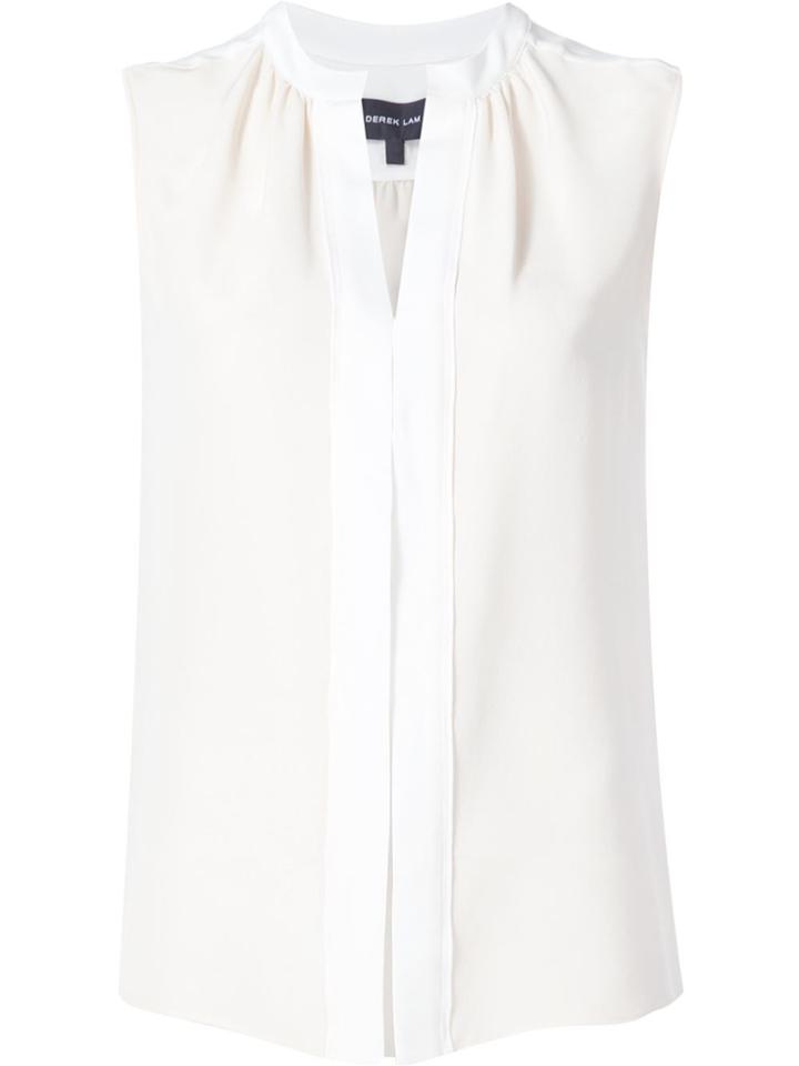 Derek Lam Sleeveless Blouse With Nehru Collar - Nude & Neutrals