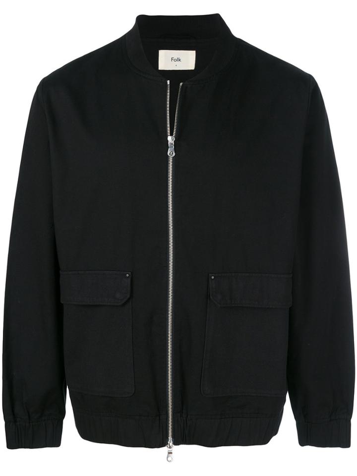 Folk Utility Bomber Jacket - Black