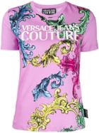 Versace Jeans Couture Baroque-print Logo T-shirt - Pink