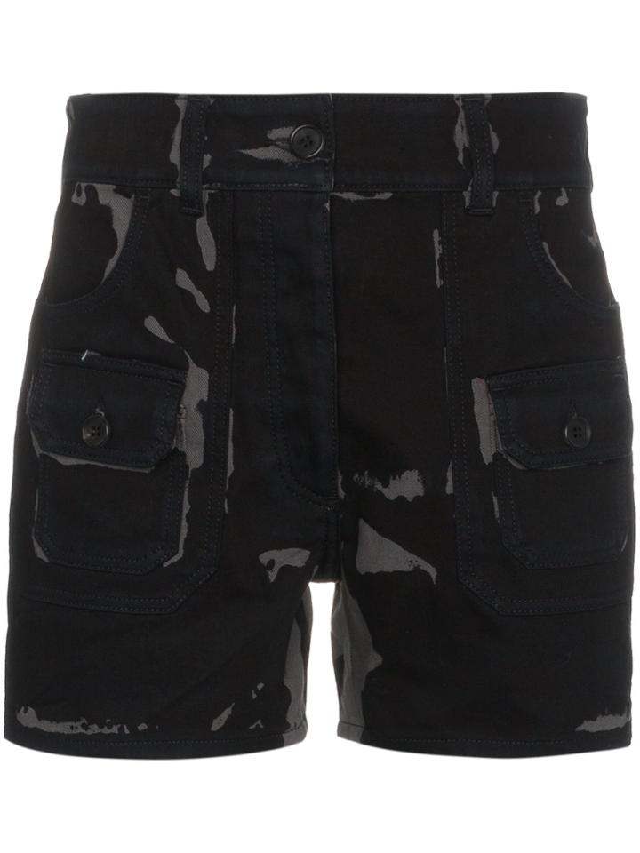 Prada Bicolour High Waisted Shorts - Black