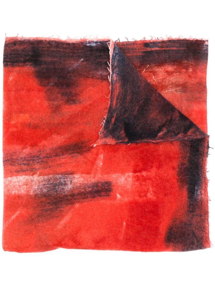 Avant Toi Dyed Effect Scarf - Red