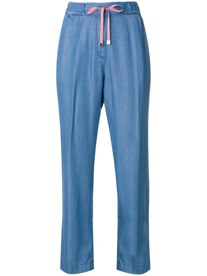 Re-hash Drawstring Cropped Trousers - Blue