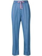 Re-hash Drawstring Cropped Trousers - Blue