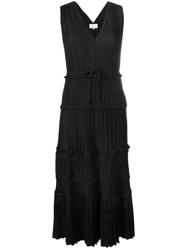 3.1 Phillip Lim Pleated V-neck Dress - Black