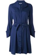 Cacharel - Belted Shirt Dress - Women - Silk - 36, Blue, Silk