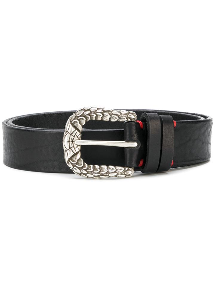 Eleventy Textured Buckle Belt - Black