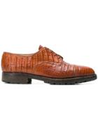 A.n.g.e.l.o. Vintage Cult 1990's Crocodile Effect Derbies - Brown