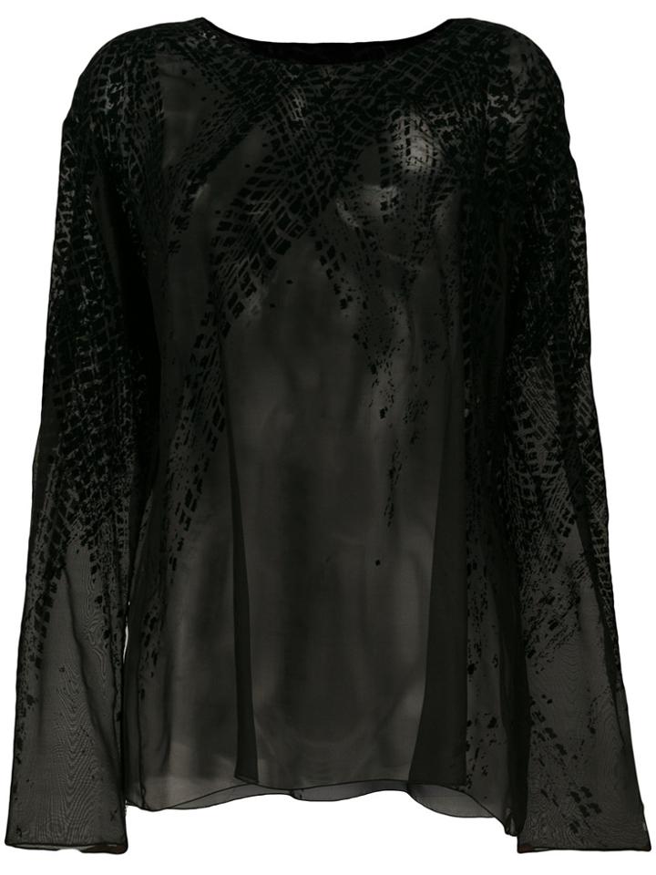 Alexandre Vauthier Velvet Detail Blouse - Black