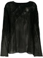 Alexandre Vauthier Velvet Detail Blouse - Black