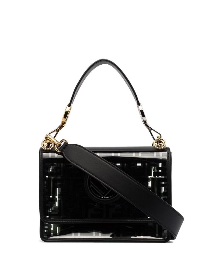 Fendi Kani Ff Print Shoulder Bag - Black
