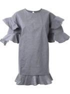 Dresscamp Ruffled Tiered Mini Dress, Women's, Size: 38, Grey, Cotton/polyester