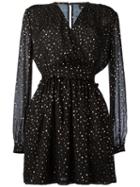 Just Cavalli Longsleeved Polka Dot Dress, Women's, Size: 38, Black, Silk/viscose
