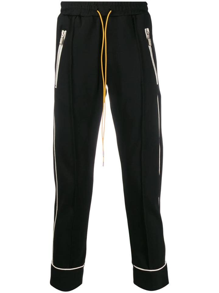 Rhude Zipped Track Pants - Black