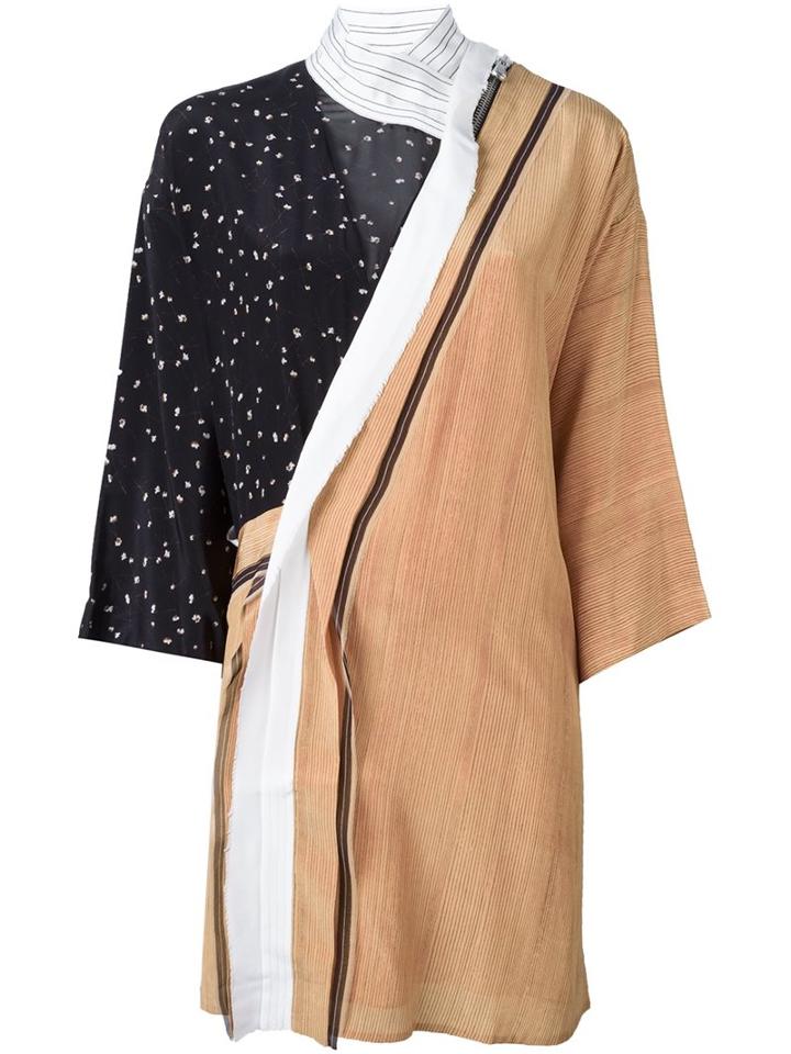 3.1 Phillip Lim Mix Print Kimono Dress, Women's, Size: 2, Silk
