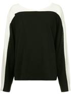 Des Prés Contrast Fitted Sweater - Black