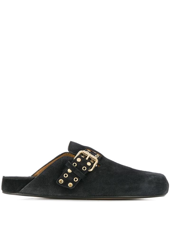 Isabel Marant Mirvin Eyelet Embellished Mules - Black