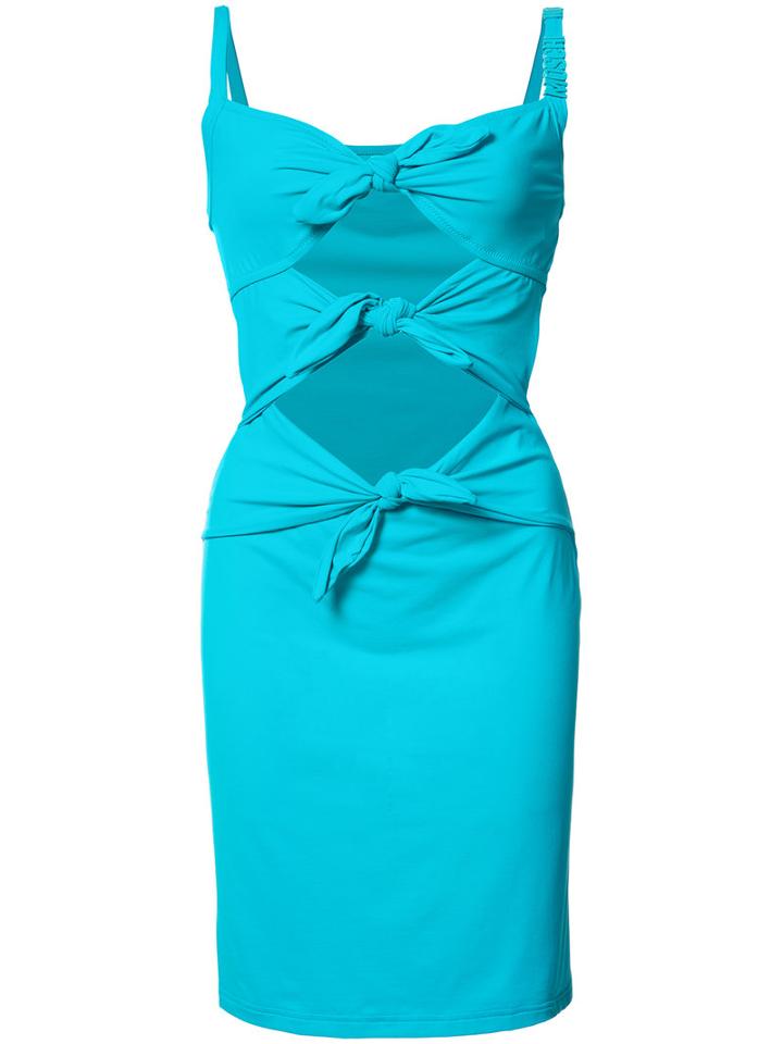 Moschino - Knot Detail Beach Dress - Women - Polyamide/spandex/elastane - S, Blue, Polyamide/spandex/elastane