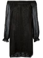 Ermanno Scervino - Off Shoulder Lace Mini Dress - Women - Cotton - 42, Black, Cotton
