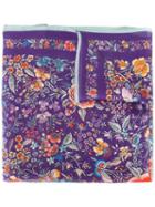 Roberto Cavalli Floral Print Scarf, Women's, Pink/purple, Silk