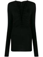 Unravel Project Lace-up Top - Black