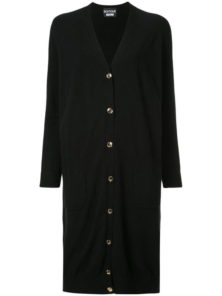 Boutique Moschino Long Line Cardigan - Black