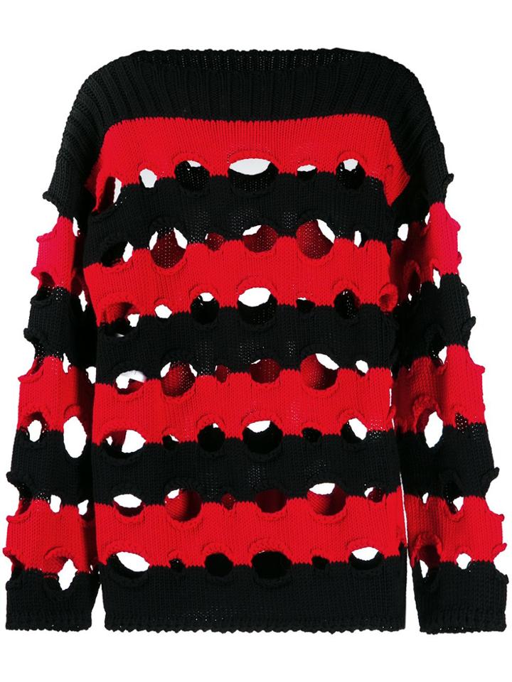 Philosophy Di Lorenzo Serafini Striped Ribbed Jumper - Black