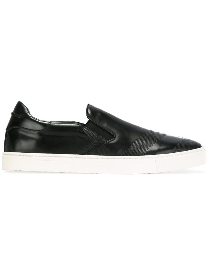 Burberry Checked Slip On Sneakers