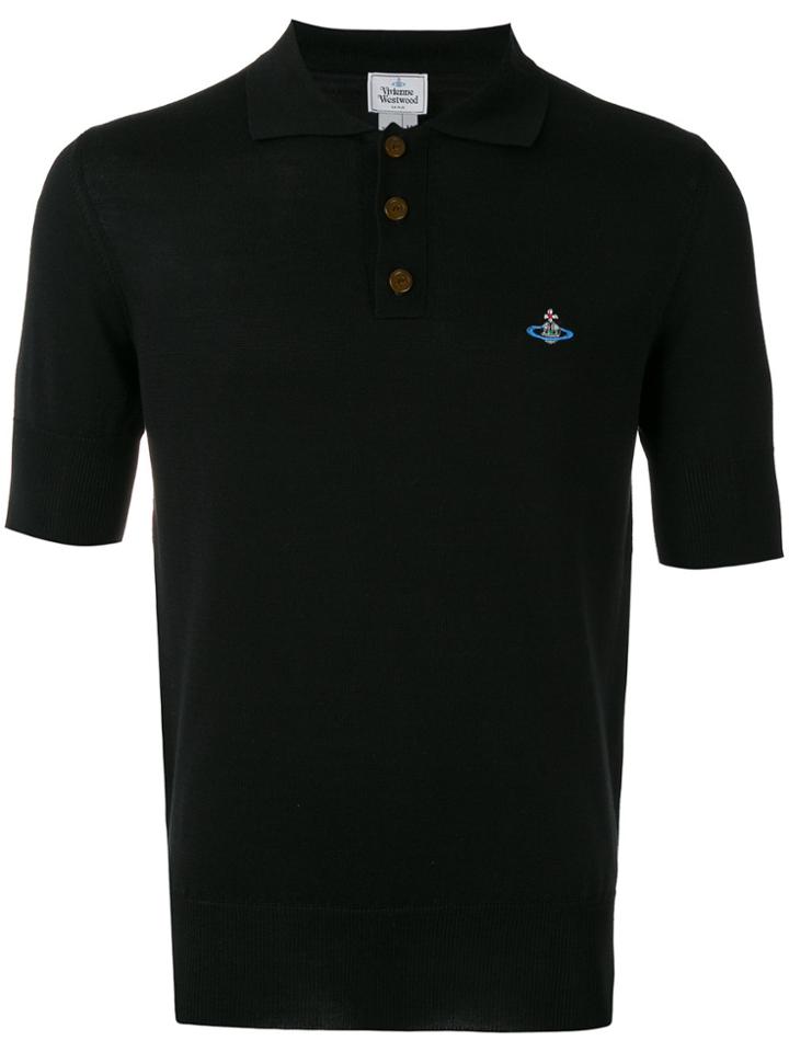 Vivienne Westwood Man Embroidered Logo Polo Shirt - Black