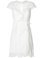 Three Floor Lace In Line Dress - White