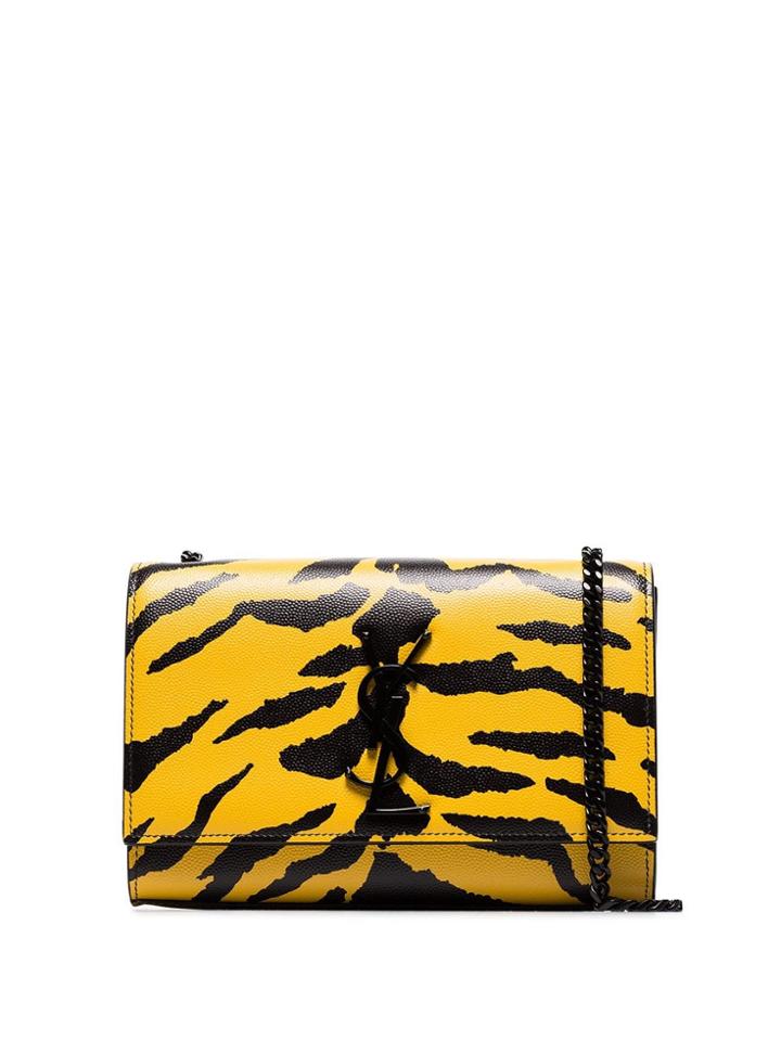 Saint Laurent Kate Zebra Print Shoulder Bag - Yellow
