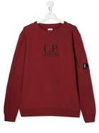 Cp Company Kids Logo Sweater - Red