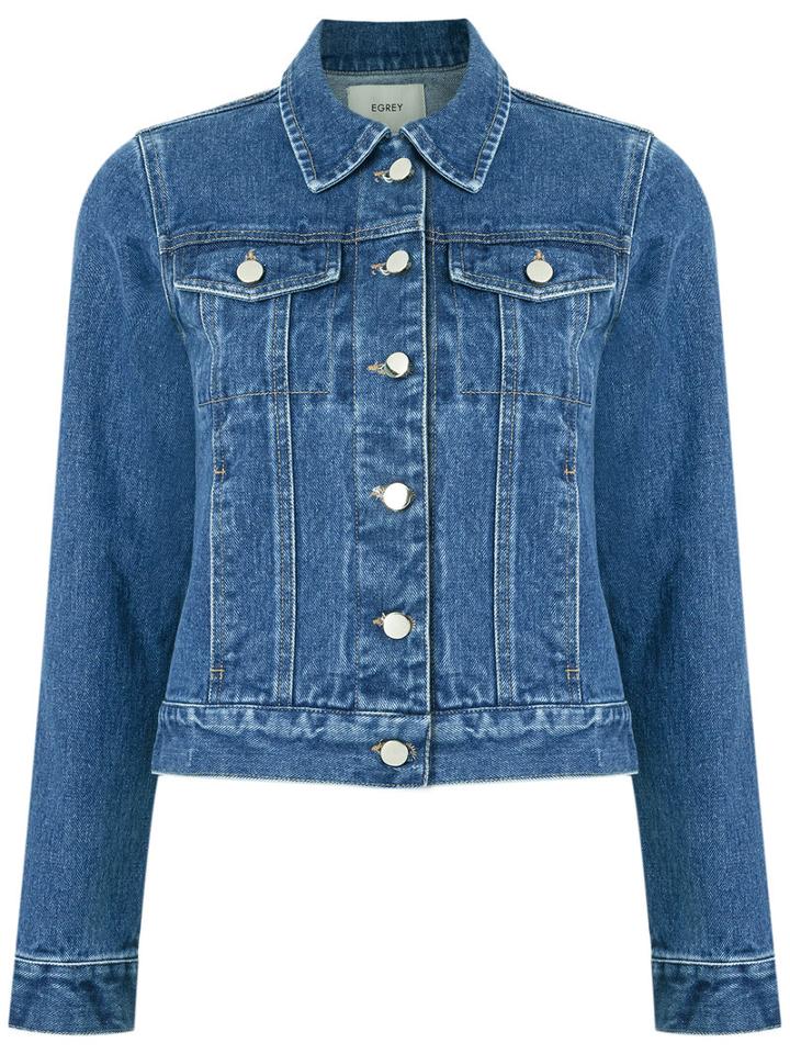 Egrey Denim Jacket, Women's, Size: 34, Blue, Cotton