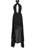 Elie Saab Georgette Hi-low Dress - Black